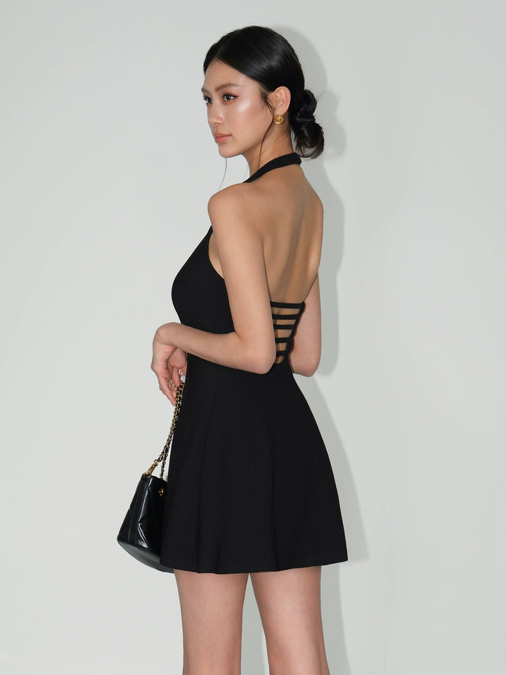 Square Neck Halter Backless Sundress