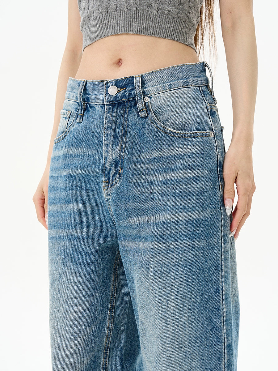 Jeans évasés à taille haute rétro 