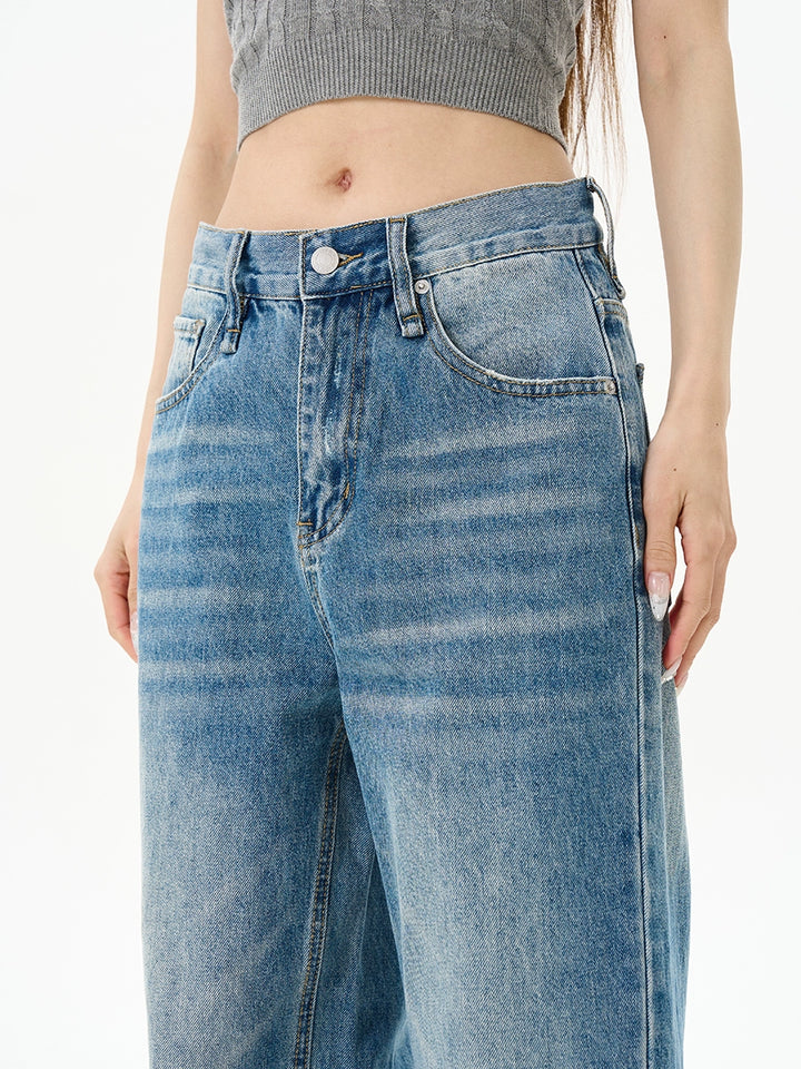 Jeans évasés à taille haute rétro 