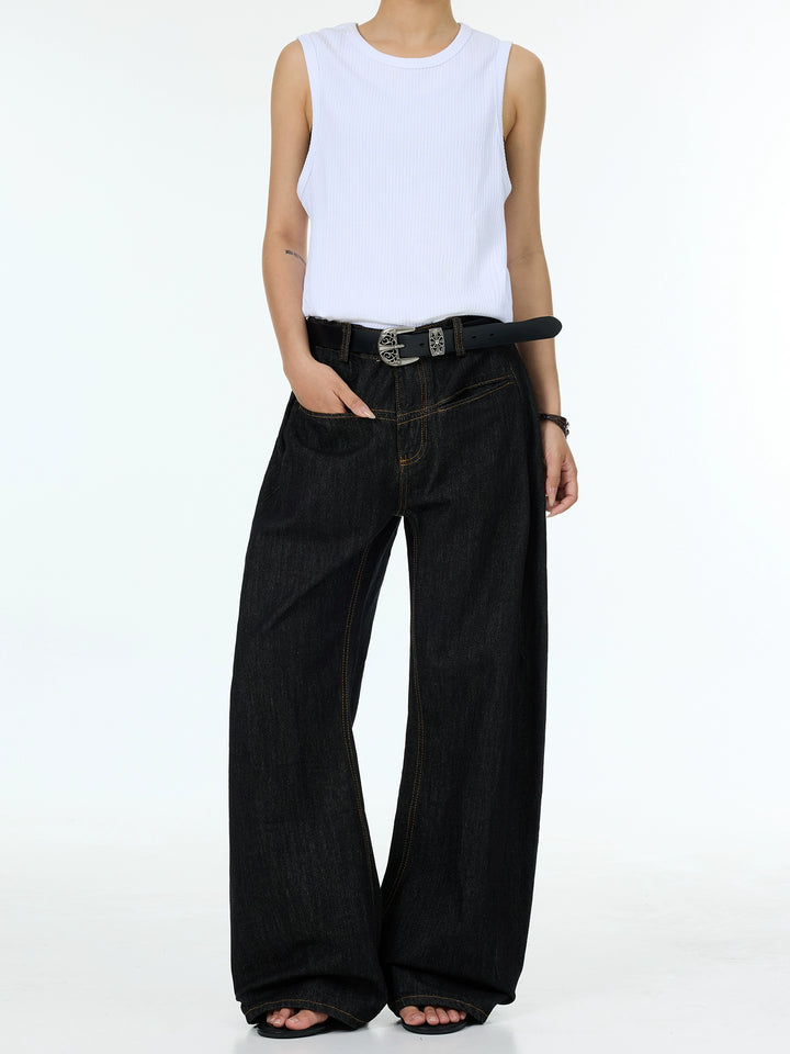 Black Straight Leg Jeans