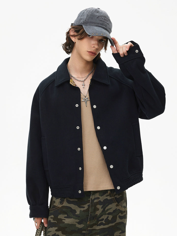Veste courte ample à carreaux en patchwork 