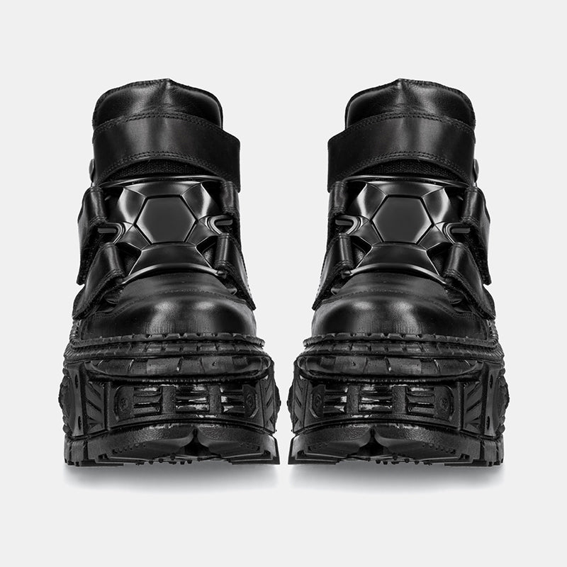 Retro Platform Leather High-Top Shoes