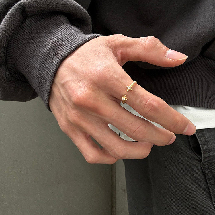 Sterling Silver Open-Ended Star Ring