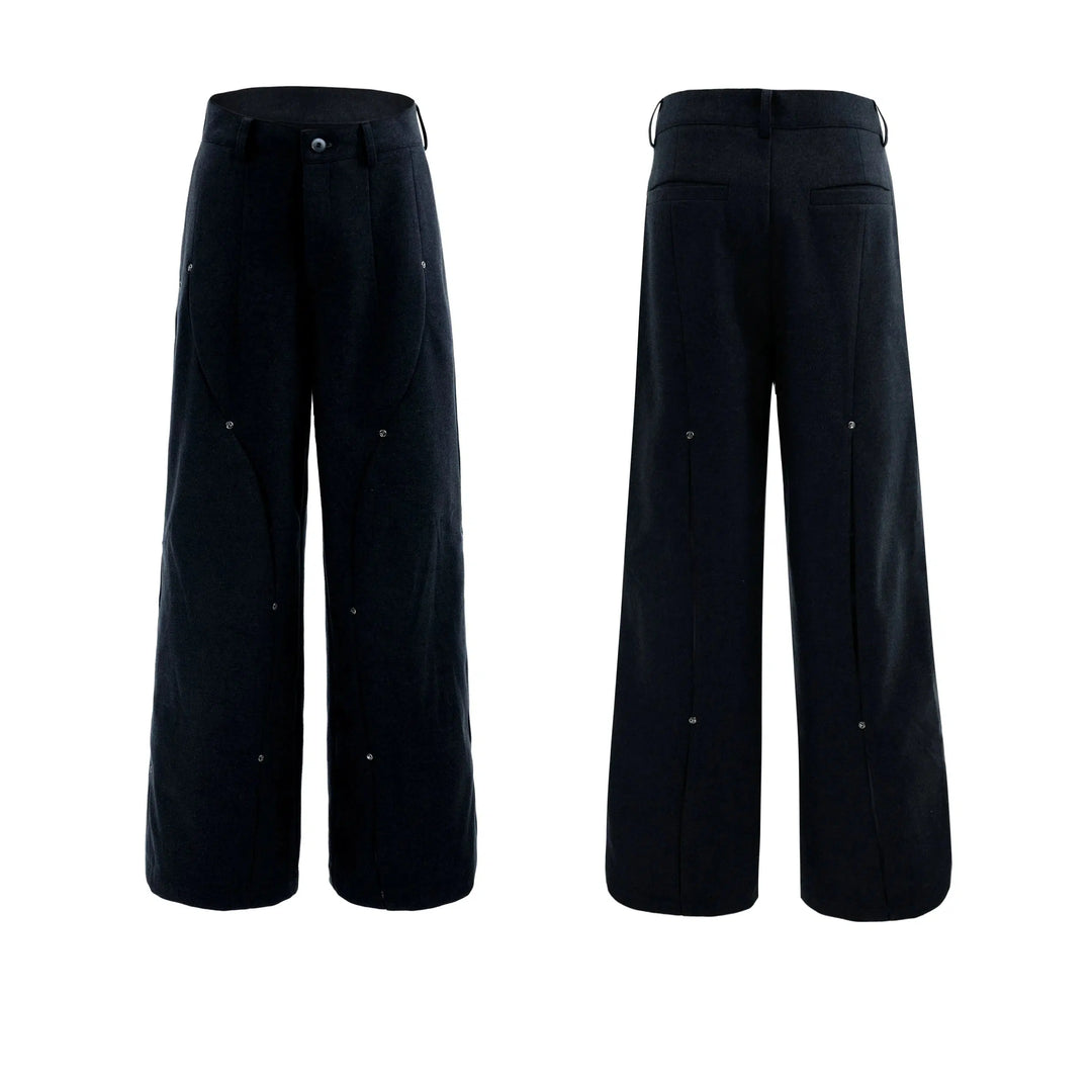 Metal Rivet Wide-leg Pants