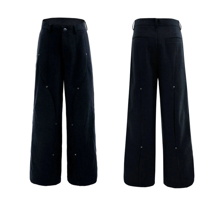 Metal Rivet Wide-leg Pants
