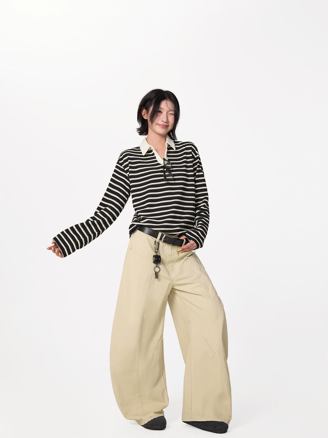 Pantalons de travail décontractés à jambes larges 