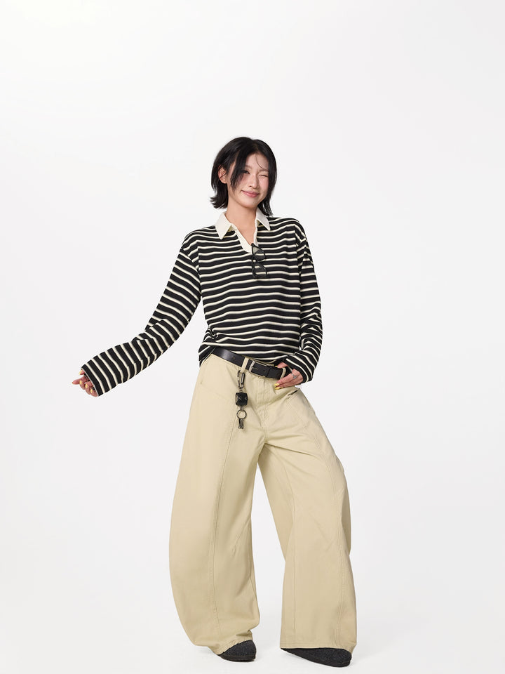 Pantalons de travail décontractés à jambes larges 