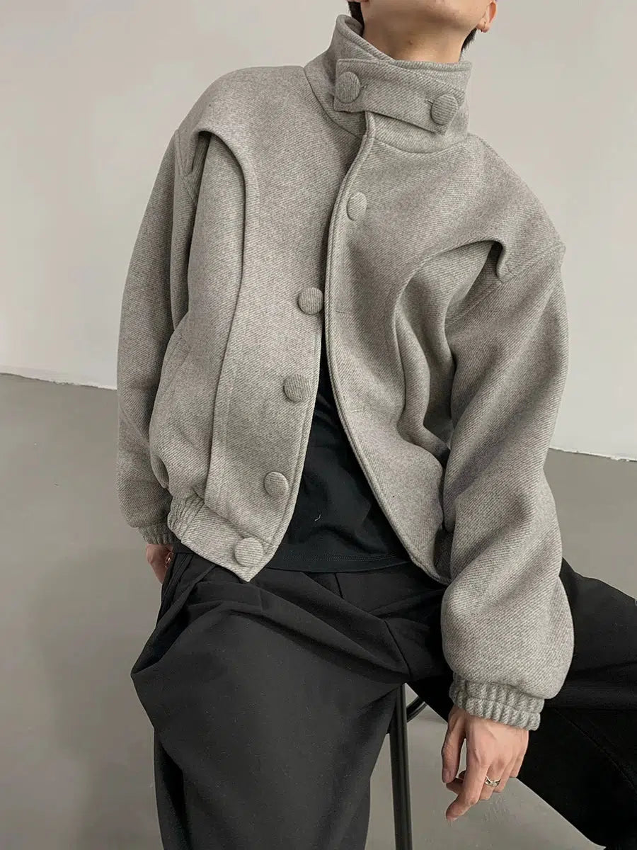 Thickened Wool High-Collar Jacket