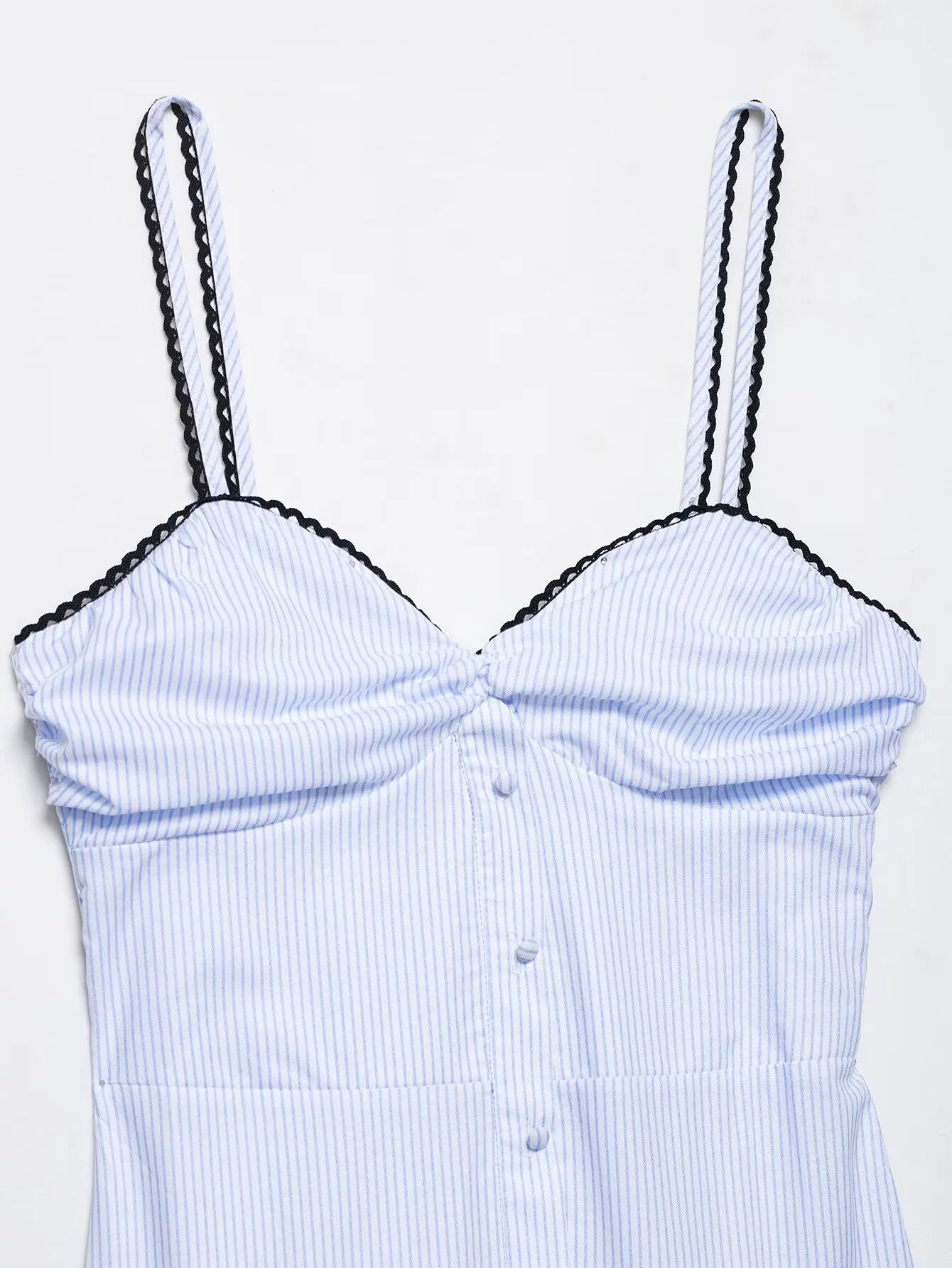 Striped Sleeveless Button-Up Midi Sundress