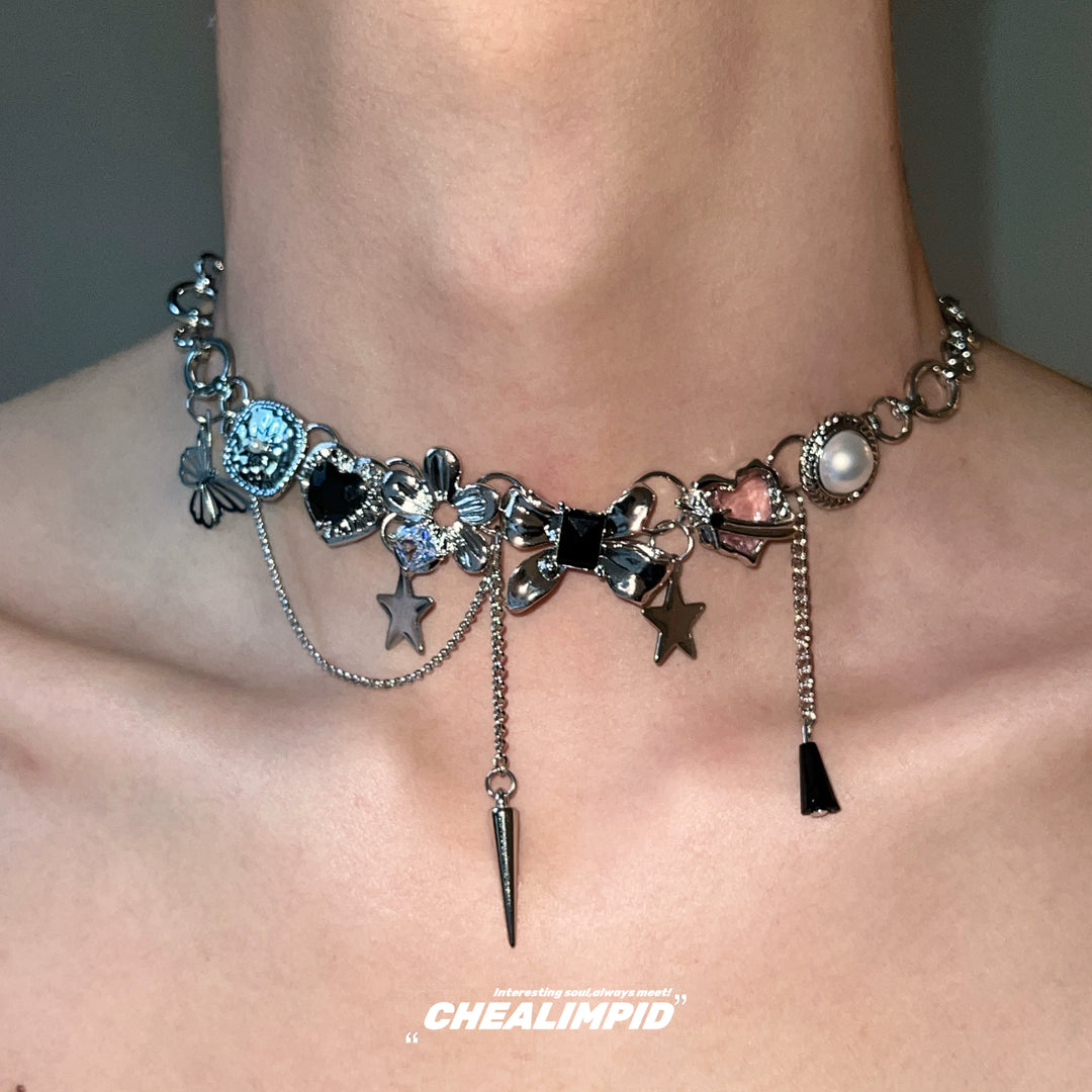 Metal Charm Pendant Clavicle Chain Necklace