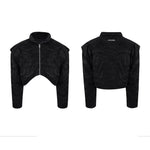 Deconstructed Pleated Short Cotton Jacket