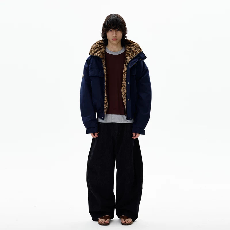 Jaqueta de Algodão Isolada com Estampa de Leopardo Retrô 