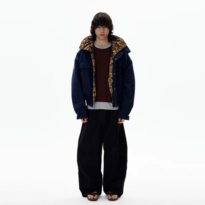 Jaqueta de Algodão Isolada com Estampa de Leopardo Retrô 