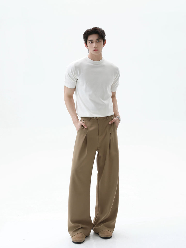 Slim Round Neck Knitted Shirt