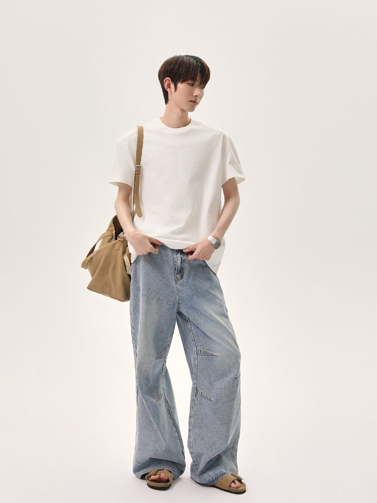 Loose Distressed Straight Fit Jeans