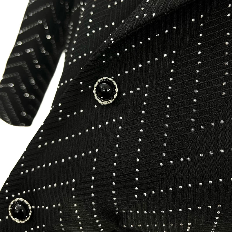 Rhinestone Pattern Suit Jacket
