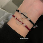 Peace Buckle Chalcedony Braided Bracelet