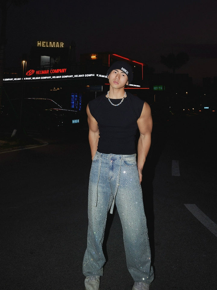 Slim Fit Sleeveless Round Neck Vest