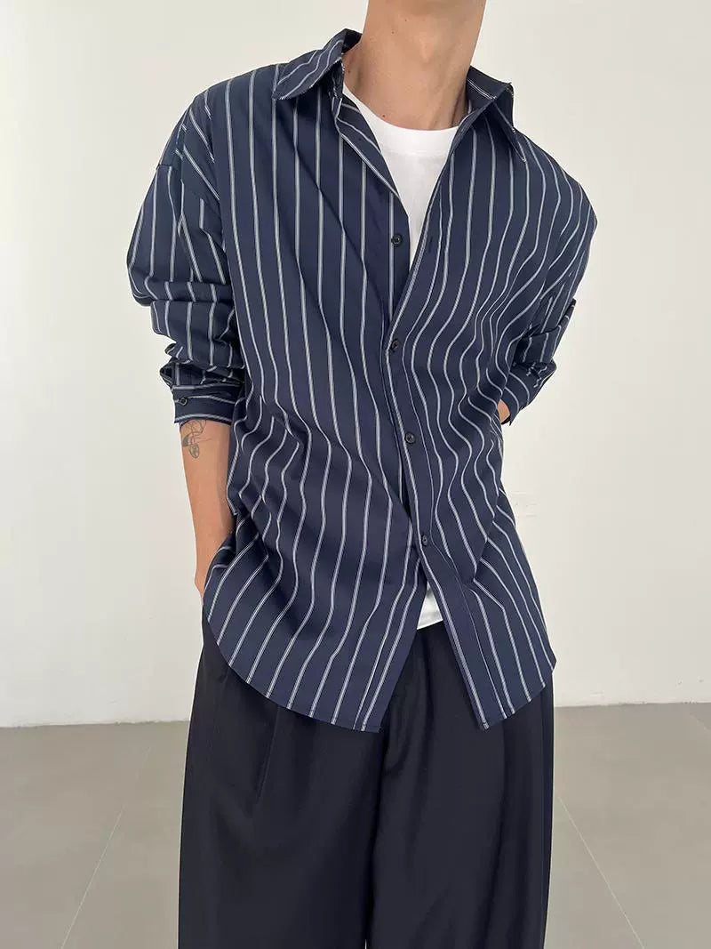 Striped Button-Up Long Sleeve Shirt