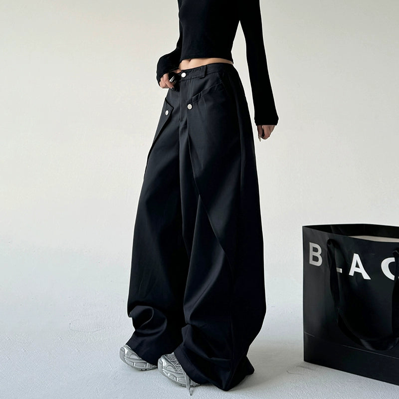 High Waist Drape Wide Leg Pants