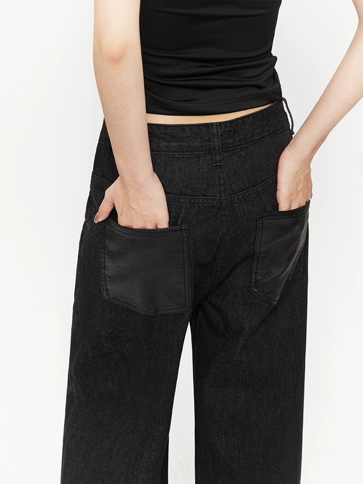 Retro High Waist Button Wide Leg Pants