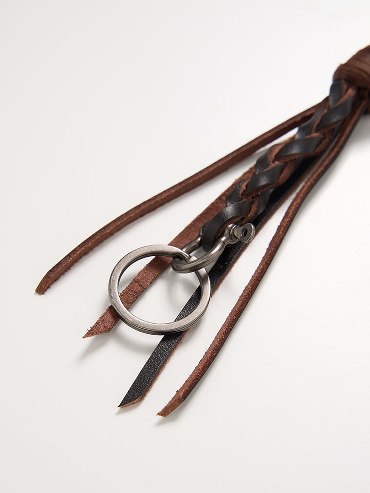 Geflochtenes Leder Gürtel Schlüsselanhänger Hosenaccessoire 