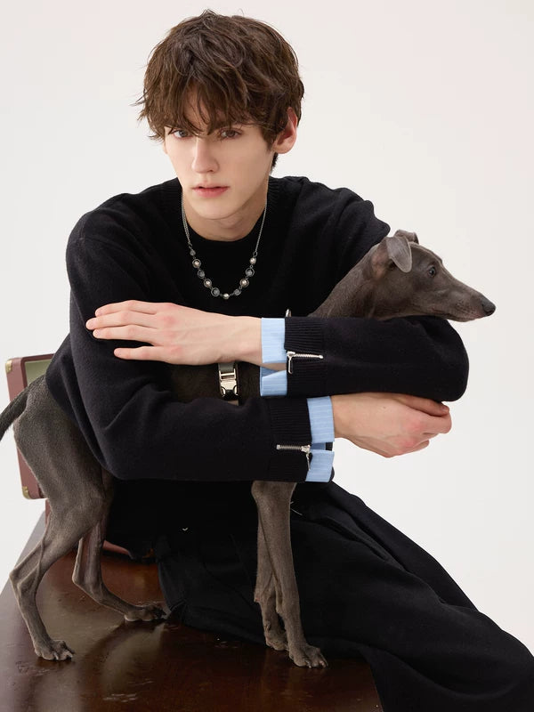 Fleece Crew Neck Gebreide Pullover Trui 