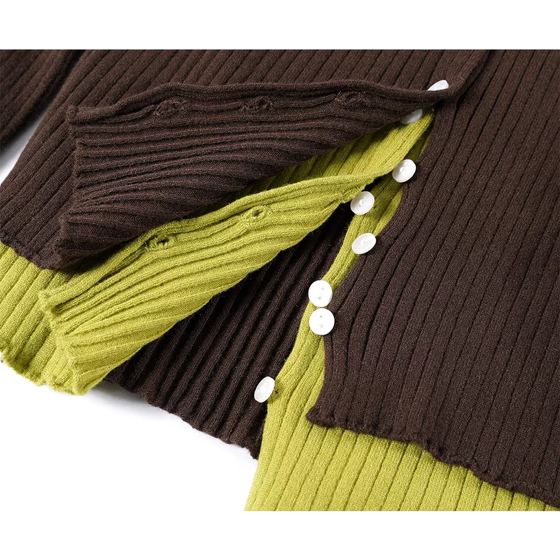 Color Block Faux Knit Sweater