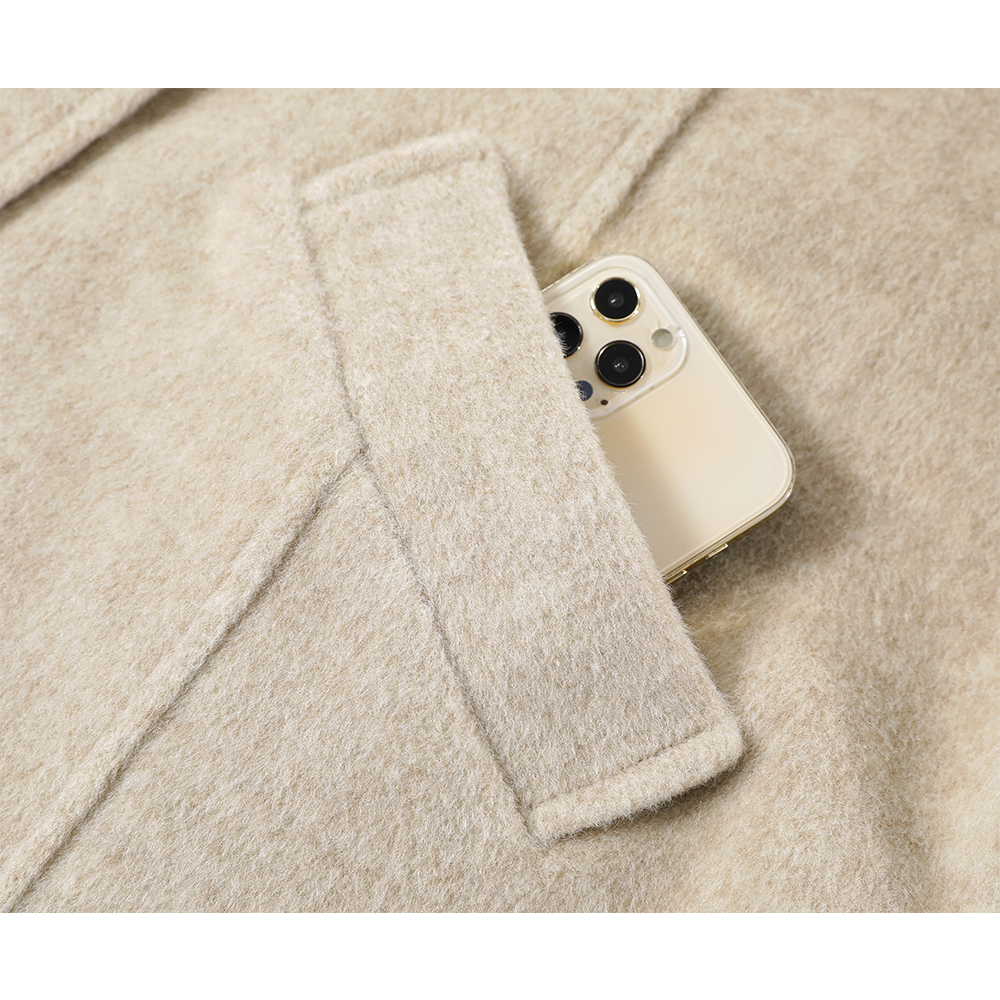 Wool Stand-Collar Colorblock Winter Coat