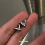 Titanium Steel V-Shaped Stud Earrings