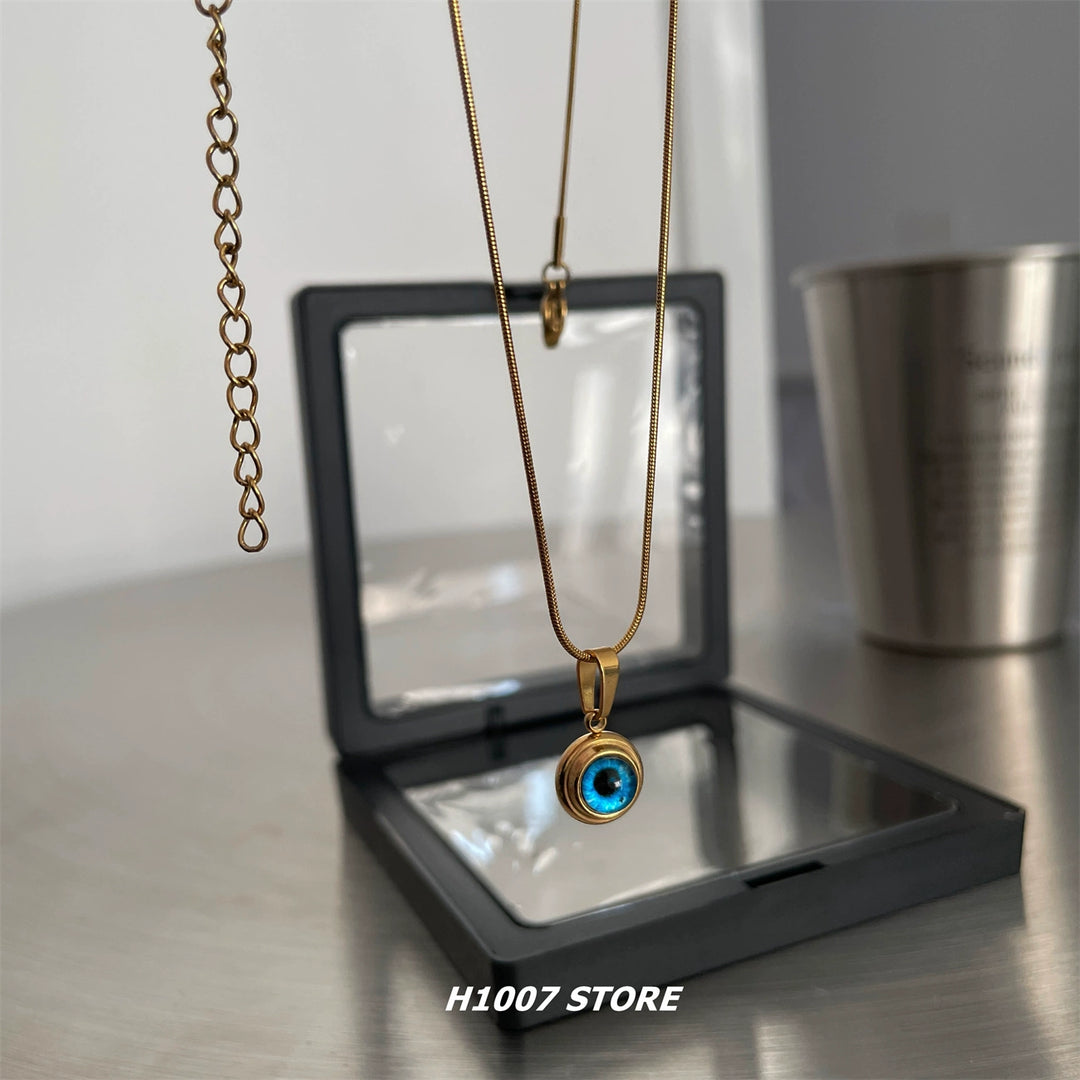 Blue Angel Eye Pendant Necklace