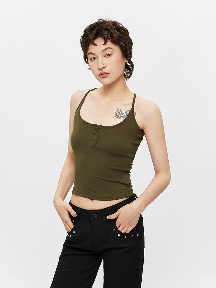 U-Neck Slim Fit Ribbed Tank Top
