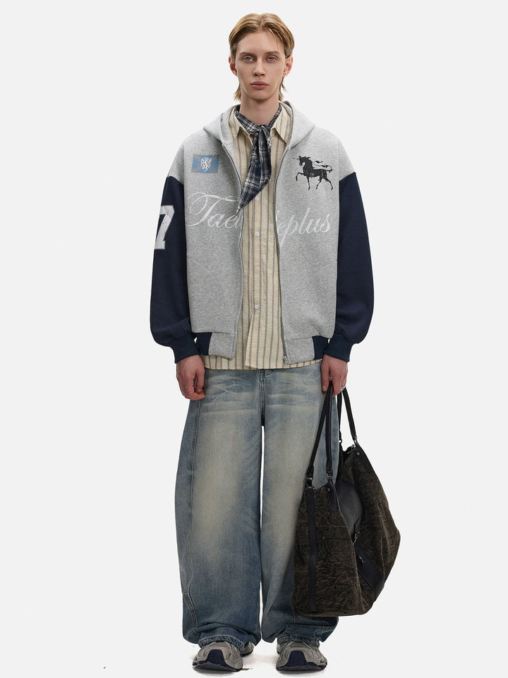 Retro Capuchon Zip-Up Sweatshirt Jas 