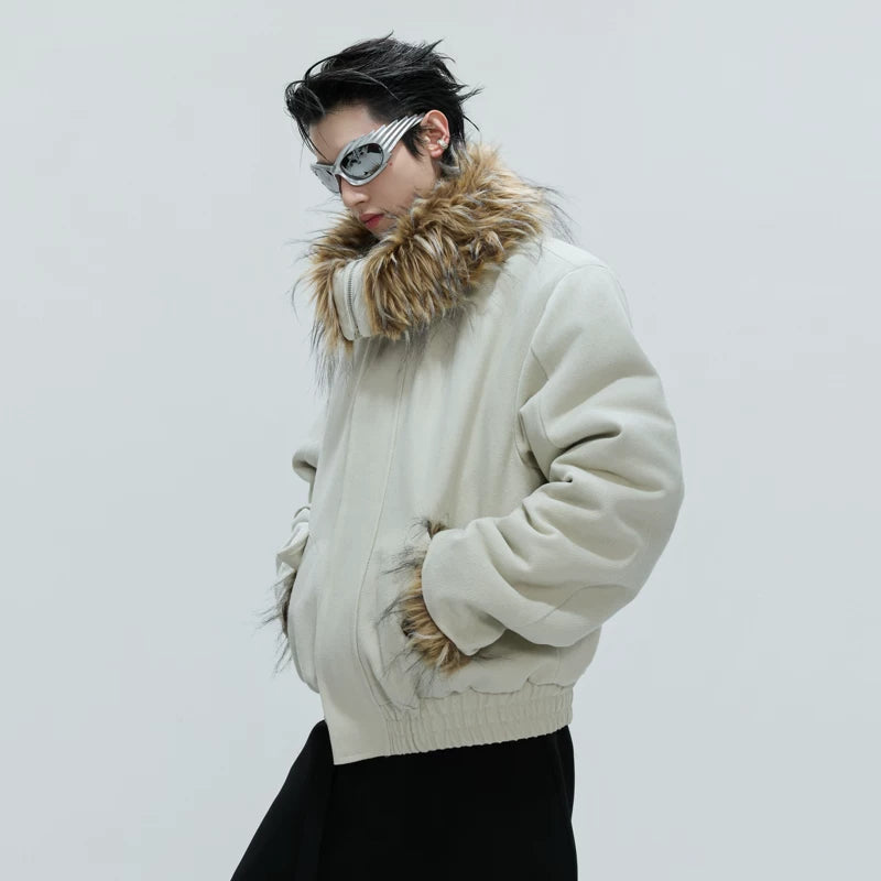 Fleece Lined Fur Collar Jacket