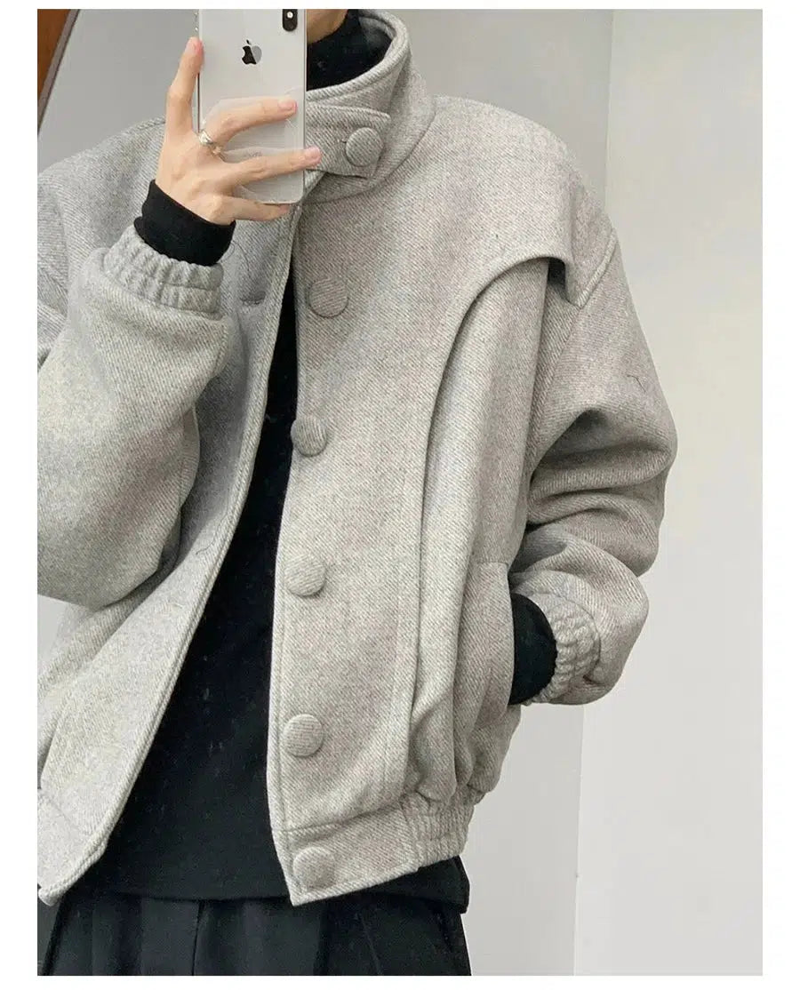 Thickened Wool High-Collar Jacket
