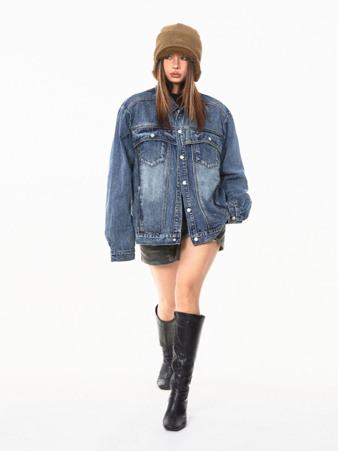 Short Loose Washed Denim Jacket