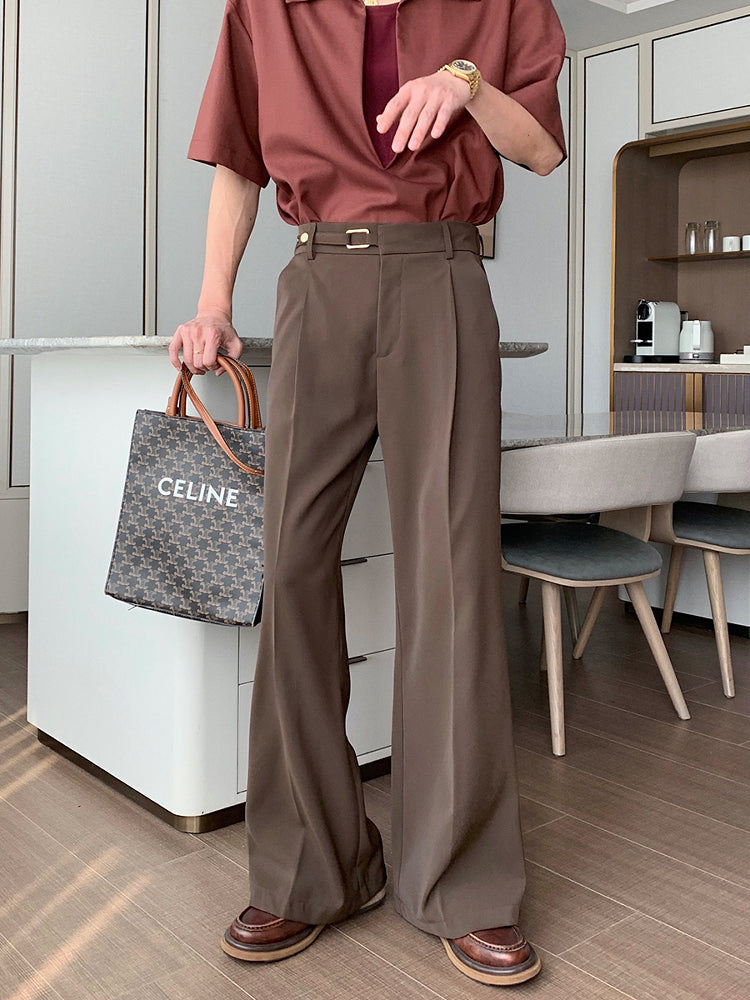 Wide-Leg Flared Casual Pants