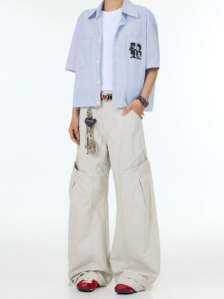 Multi-Pocket Straight Casual Pants