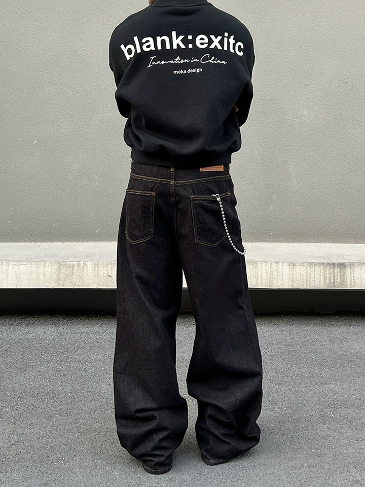 Selvedge tung rak denimbyxor 