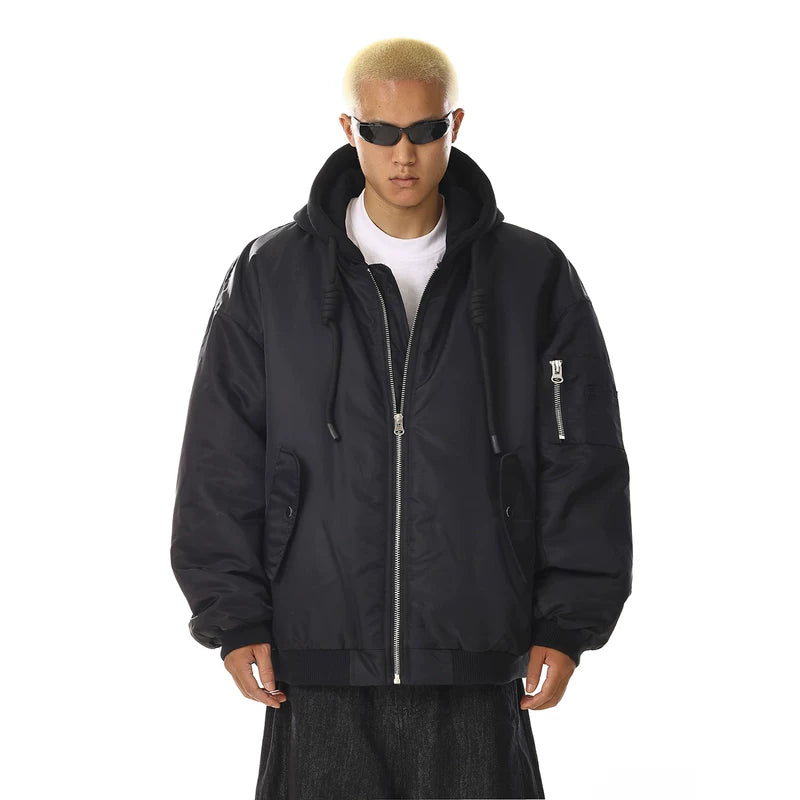 جاكيت بومبر للعمل بتصميم فضفاض ومعزول 