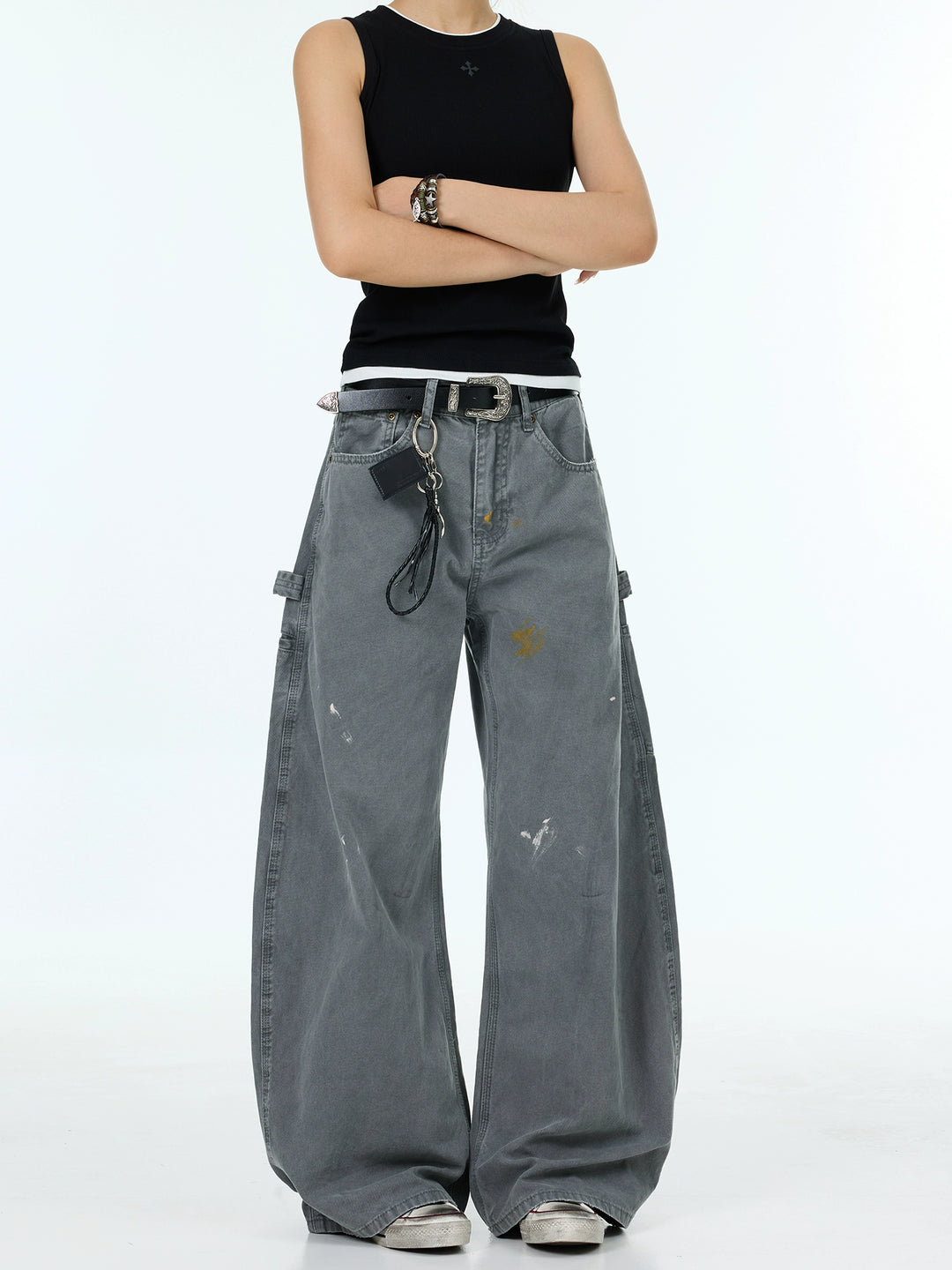 Distressed Wide Leg Jeans