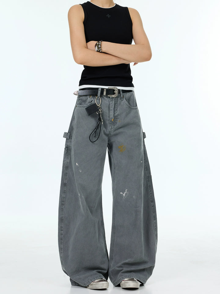 Distressed Wide Leg Jeans