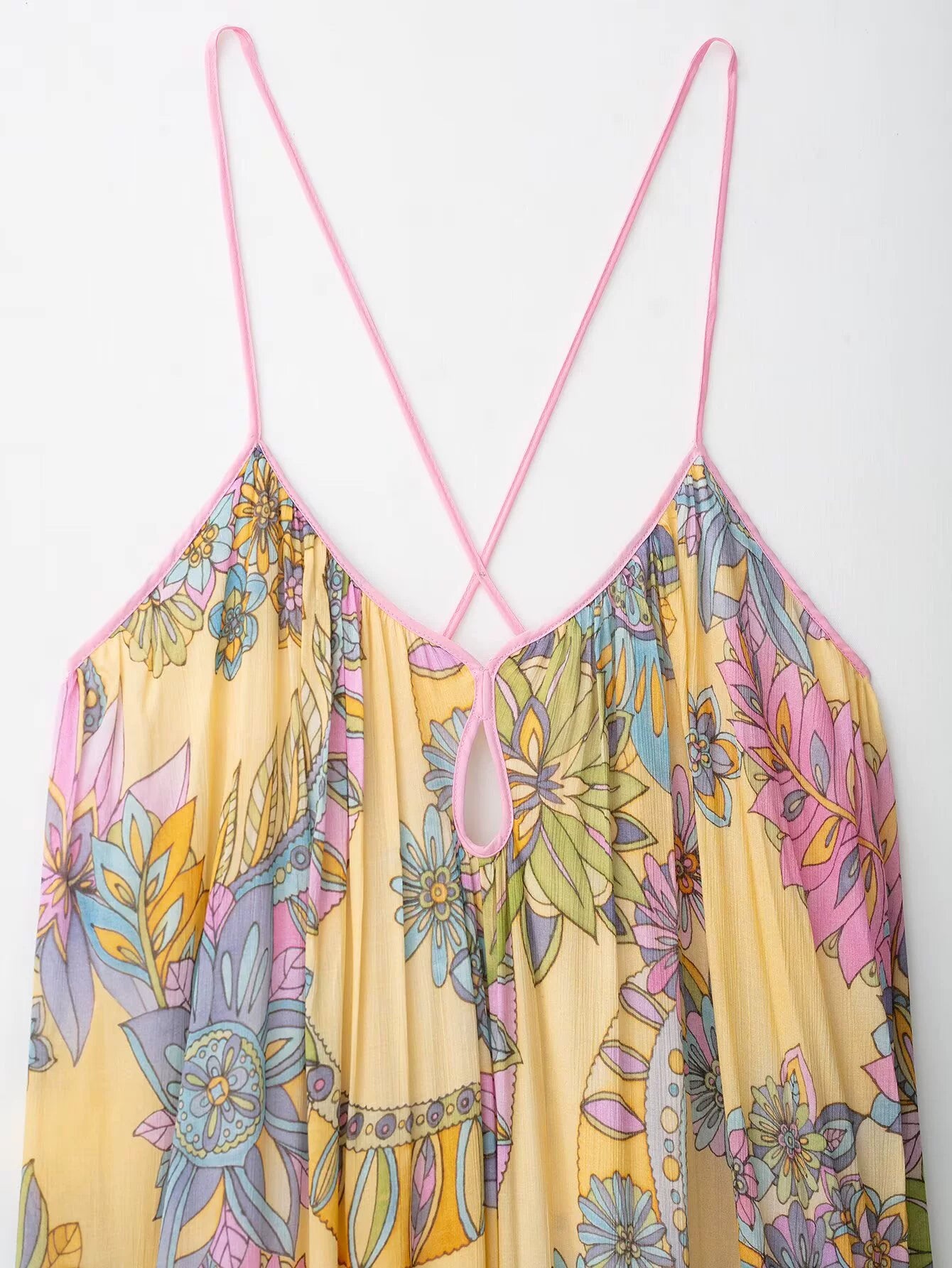 Floral Print Casual Suspender Long Dress