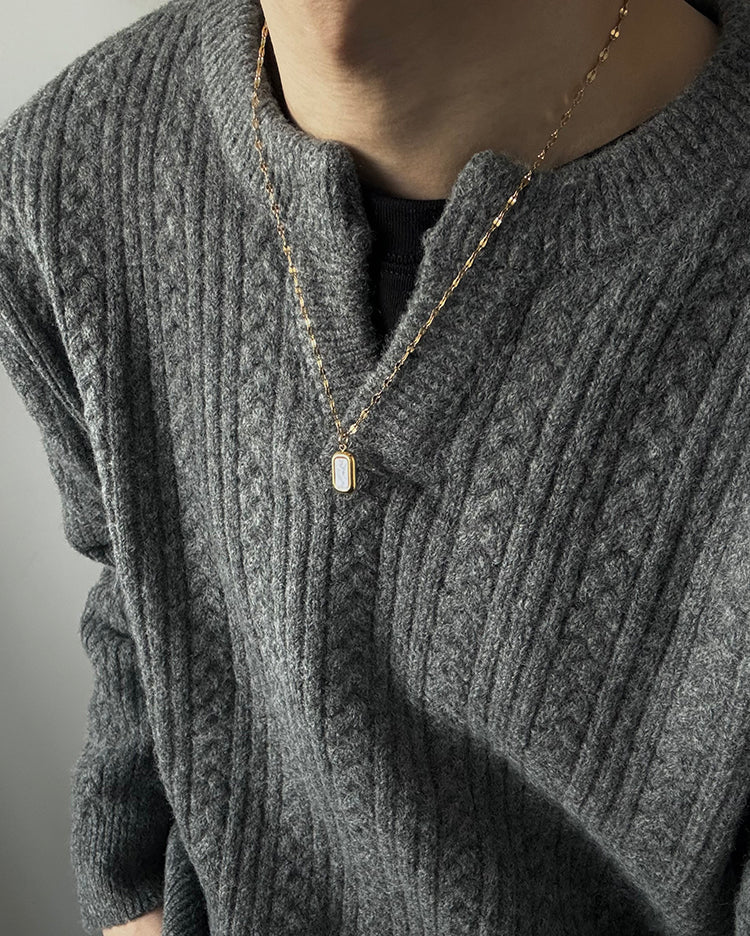 Shell Pendant Titanium Steel Necklace Chain