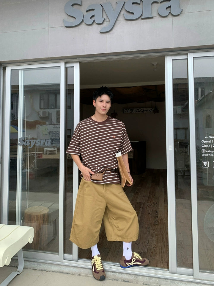 Striped Short Sleeve Pullover