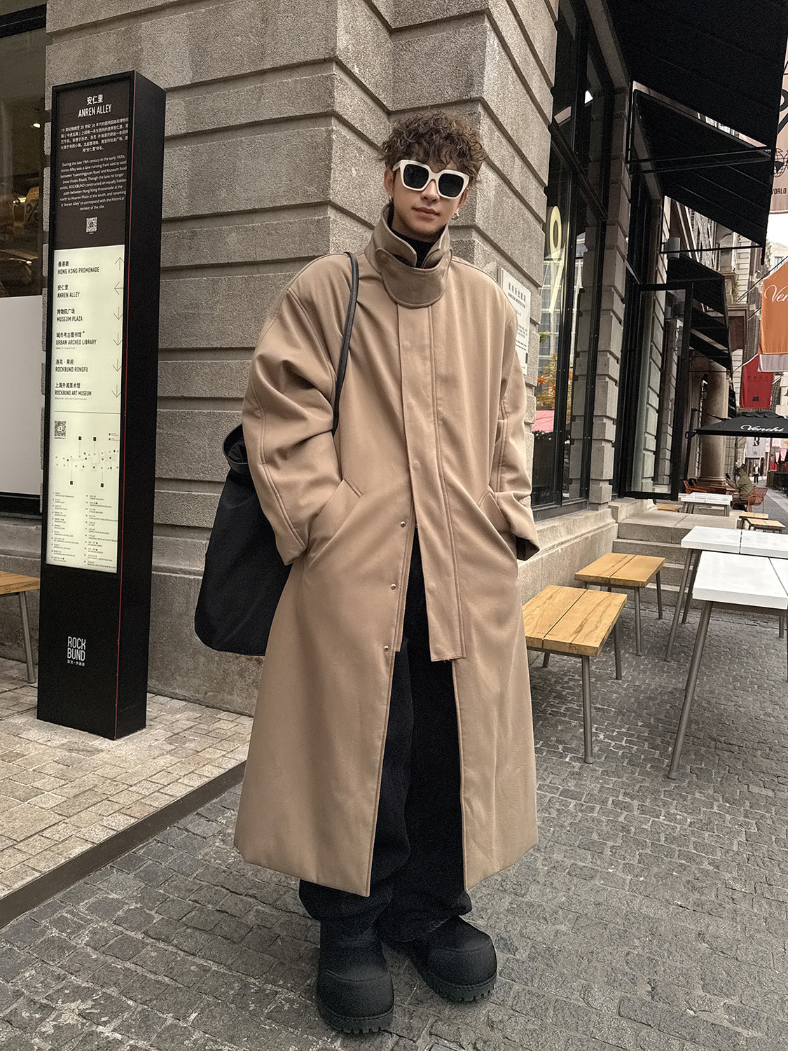 جاكيت واقي من الرياح مبطن طويل 