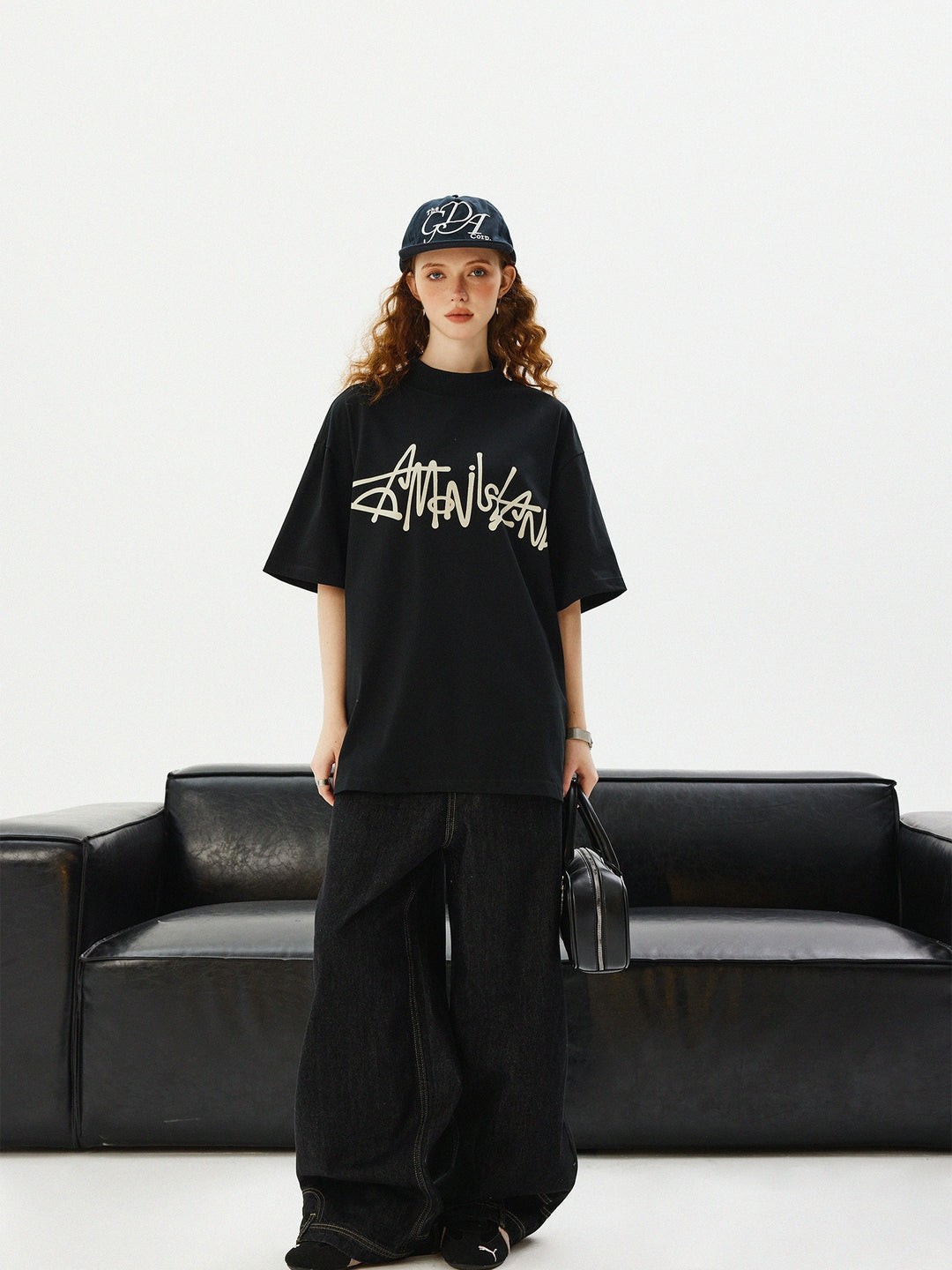 Retro Letter High Collar Casual Turtleneck