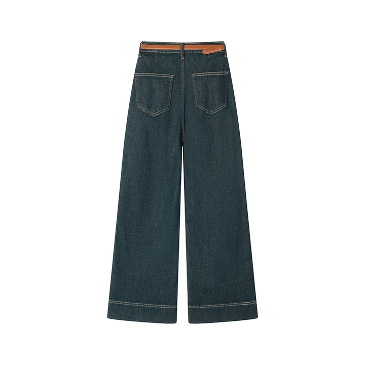 High Waist Wide Leg Denim Pants