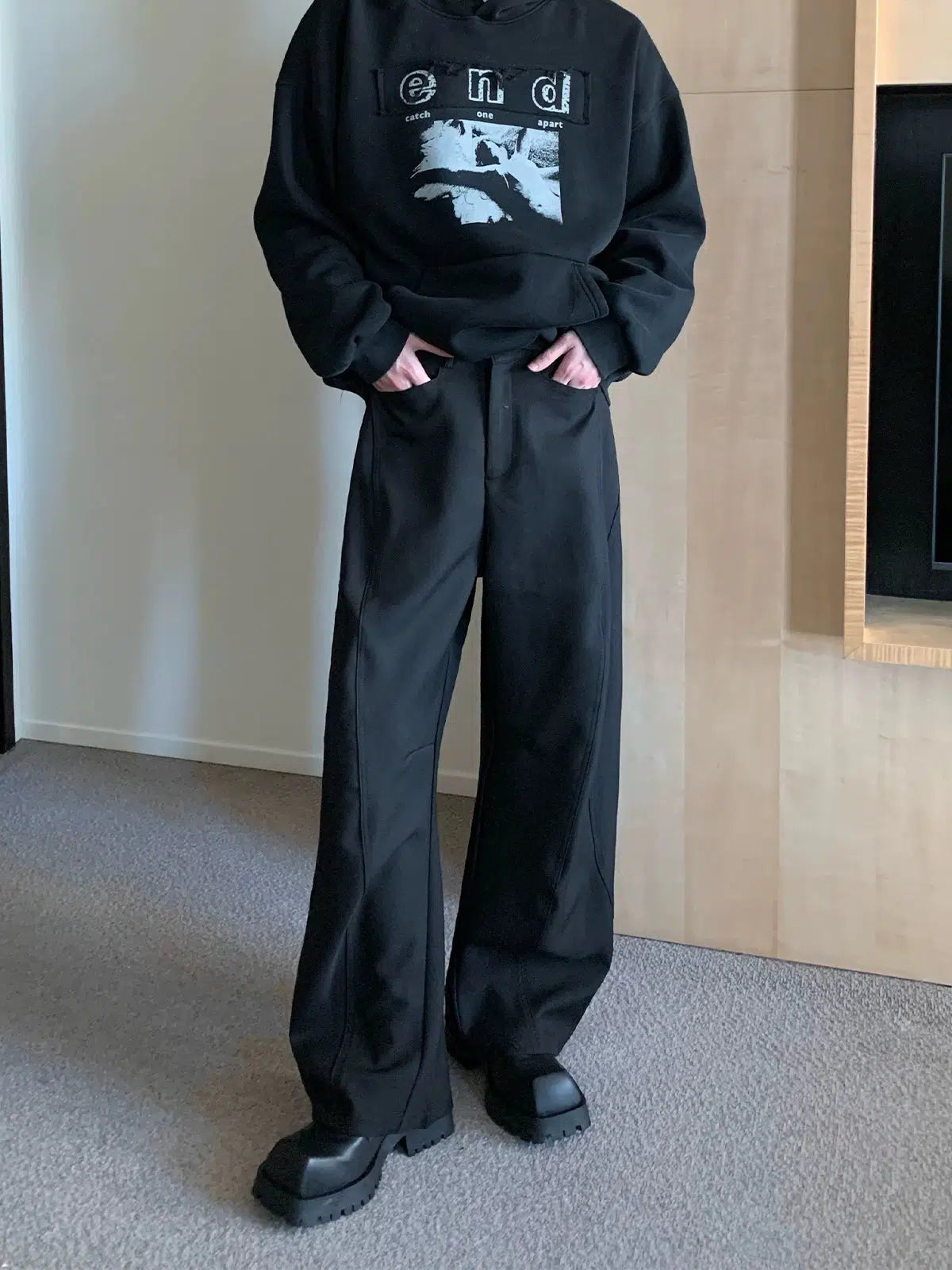 Wide-Leg Drape Pants