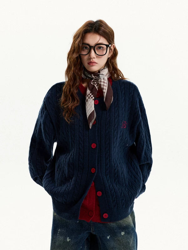 Faux cardigan in due pezzi lavorato a maglia 